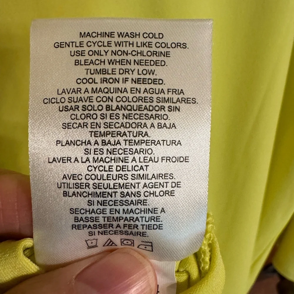 EUC women’s size XL fluorescent yellow 3/4 sleeve tunic by Ellen Tracy - Picture 5 of 13